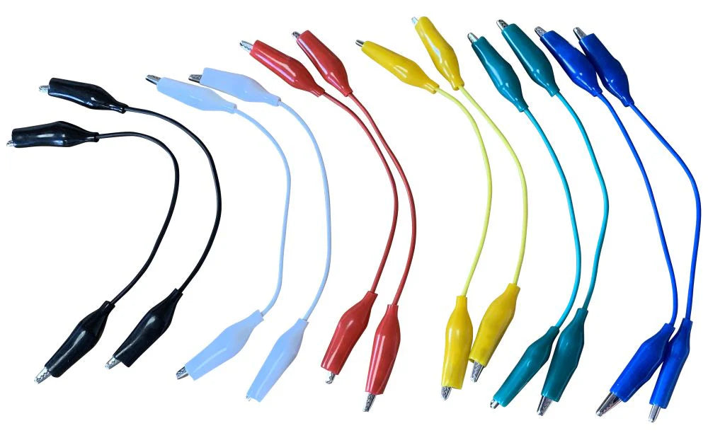 Krokodilleklemmer 15cm - 12 stk