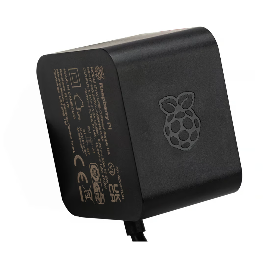 Raspberry Pi 5 - Orginal 5A USB-C Strømforsyning