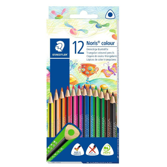 Staedtler Noris Colour sett med fargeblyanter ‑ Trekantet