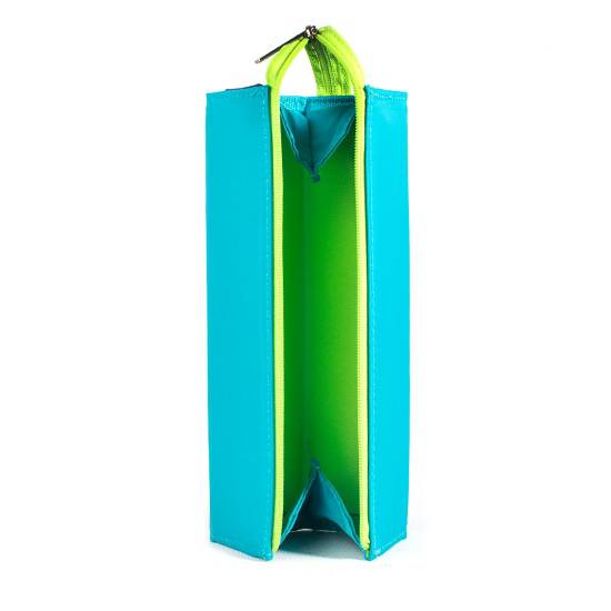 Firkantet pennal med god plass ‑ Turkis og grønt