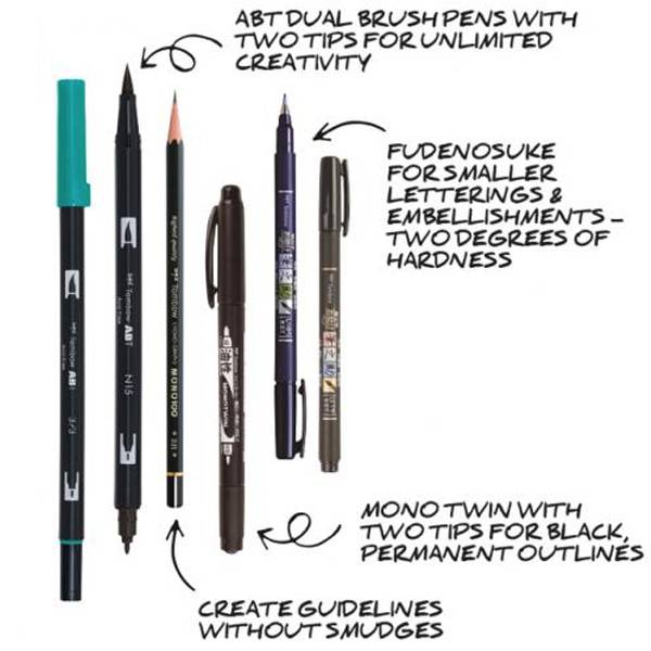 Tombow Skrivesett - Kalligrafi startpakke - 10 deler