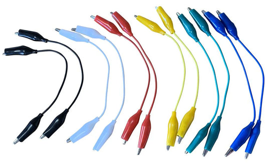 Krokodilleklemmer 15cm - 12 stk