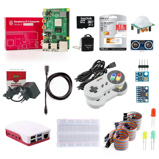 Raspberry Pi 4 Model B 8GB - Startpakke med sensor og gamingkit