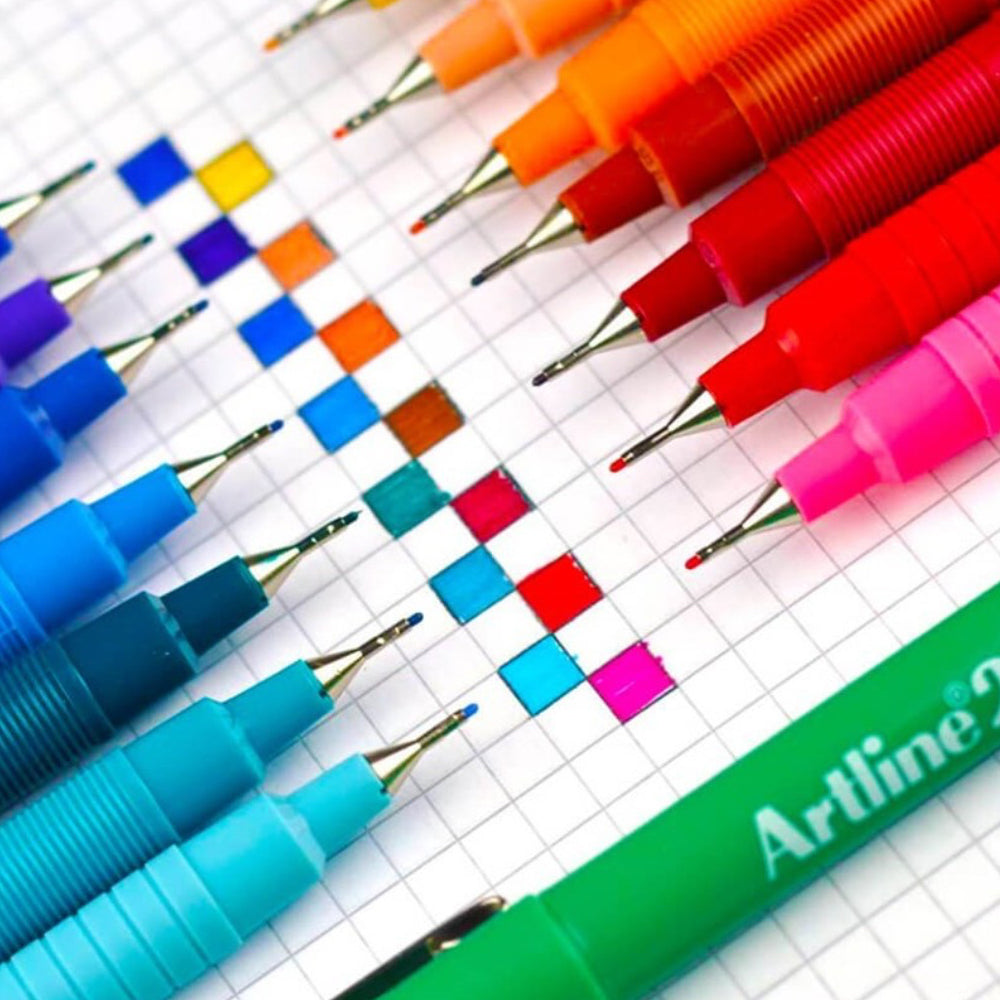 Artline Fineliner 200 - Sett med 8 Farger 0.4 tupp