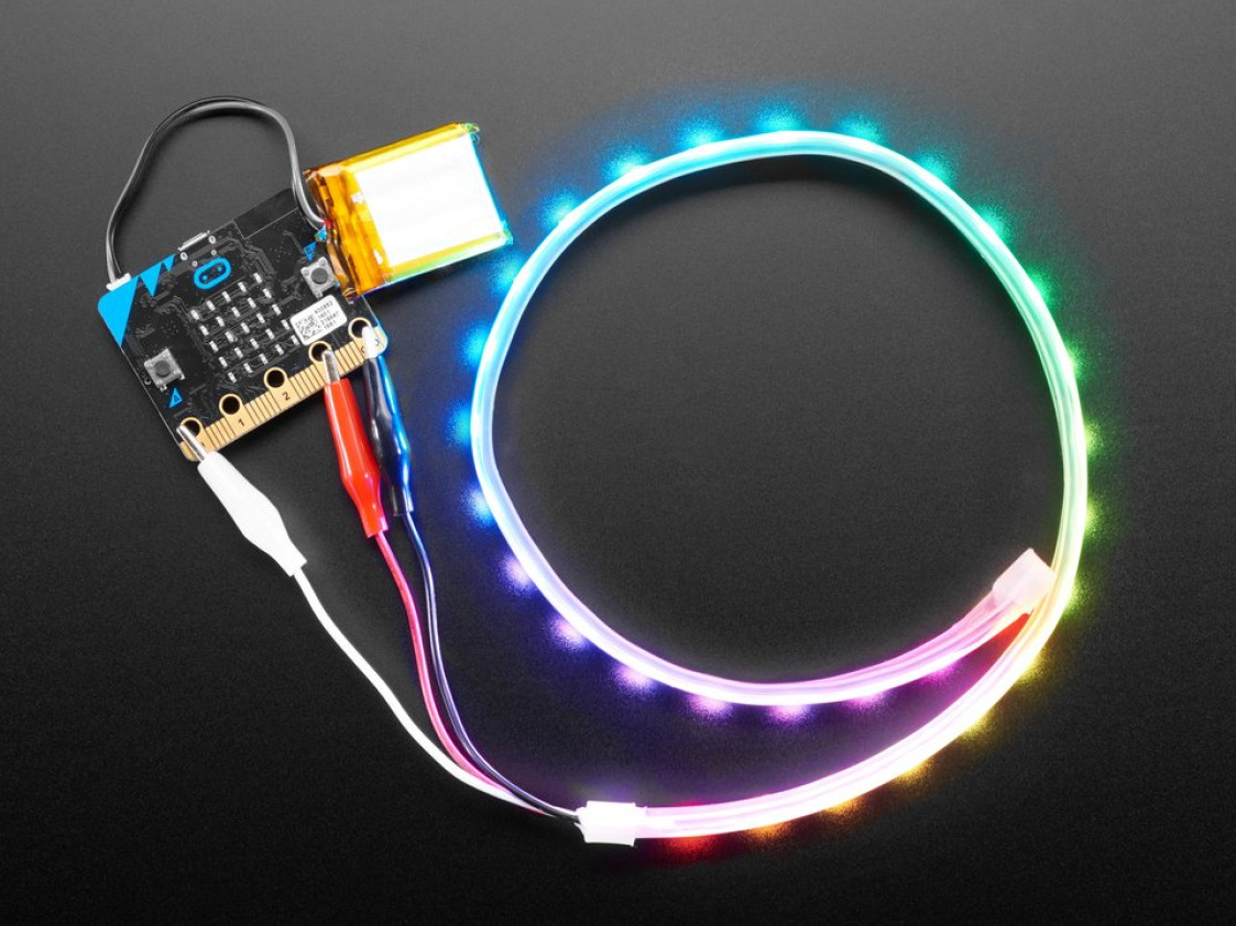 Adafruit Neopixel Clip RGB Lyslenke 0.5m til micro:bit