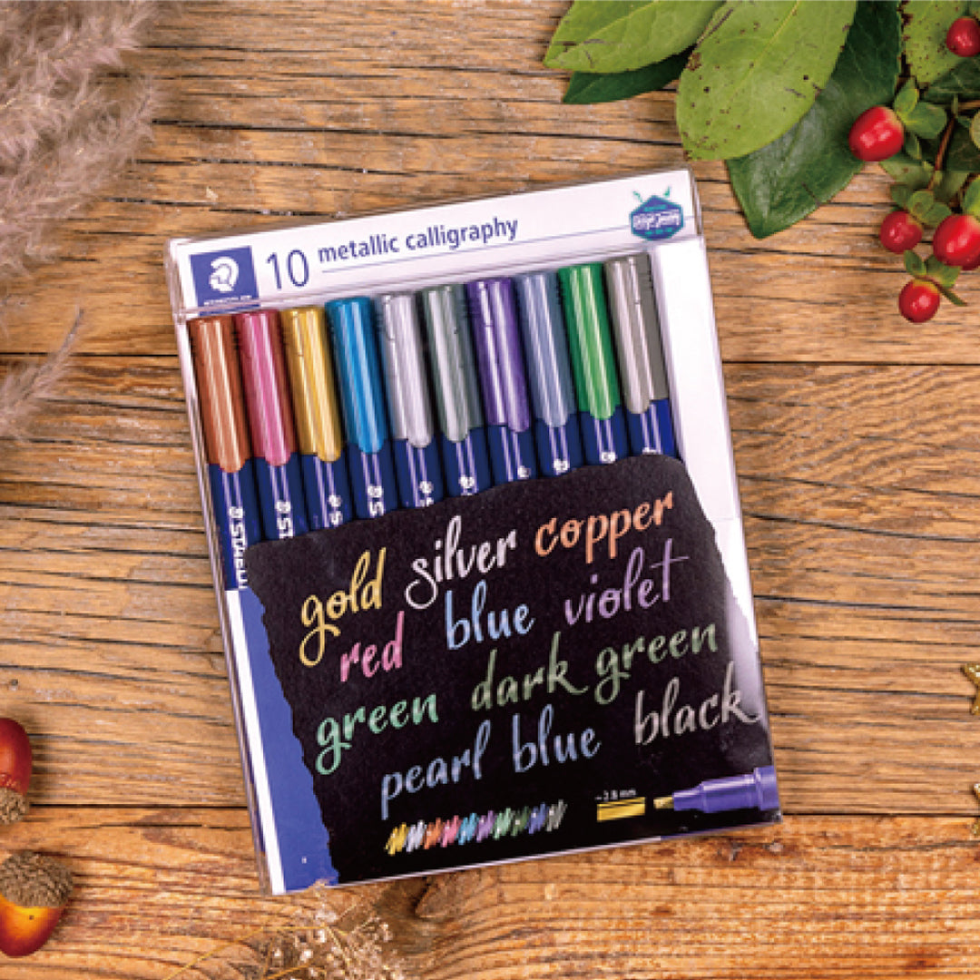 Staedtler Kalligrafipenner - 10 Metallfarger