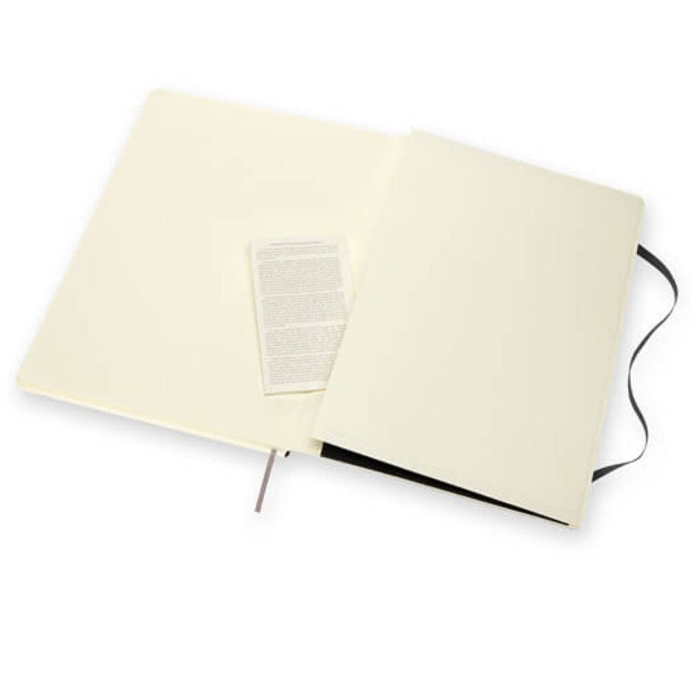 Moleskine Soft Large Plain Cahiers collection Notatbok (pakke med 3) ‑ Sort