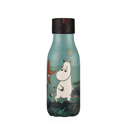 Mummi termoflaske ‑ Mummi og Sniff med flaskepost ‑ Blågrå 280ml   