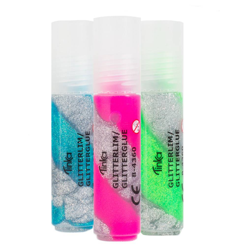 Tinka Glitterlim 20 ml ‑ Turkis med sølv 