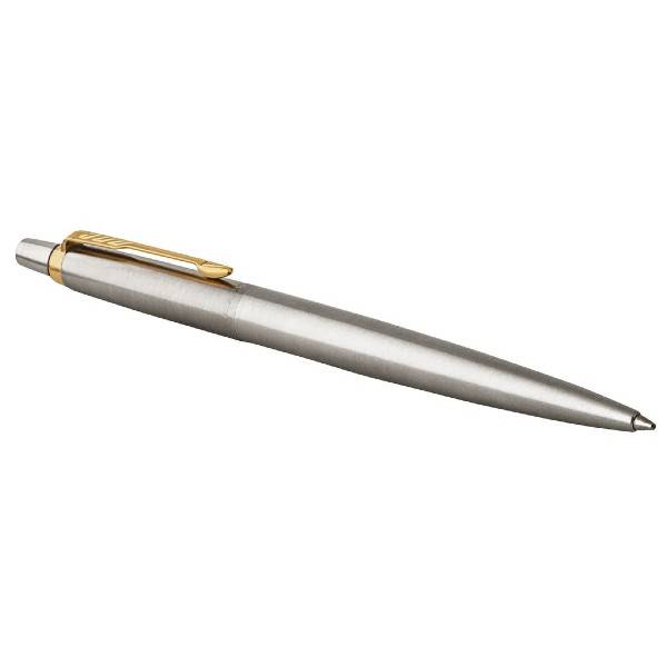 Parker Pen Jotter SS ‑ Blankt stål med gullfarge med blått blekk  