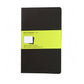 Moleskine Soft Large Plain Cahiers collection Notatbok (pakke med 3) ‑ Sort