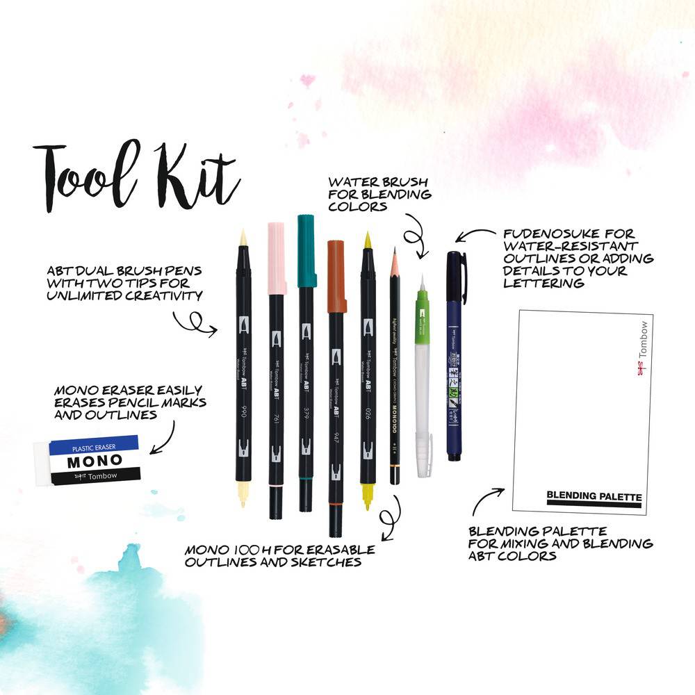 Tombow Blended Lettering Set ‑ Good Vibes - 10 deler