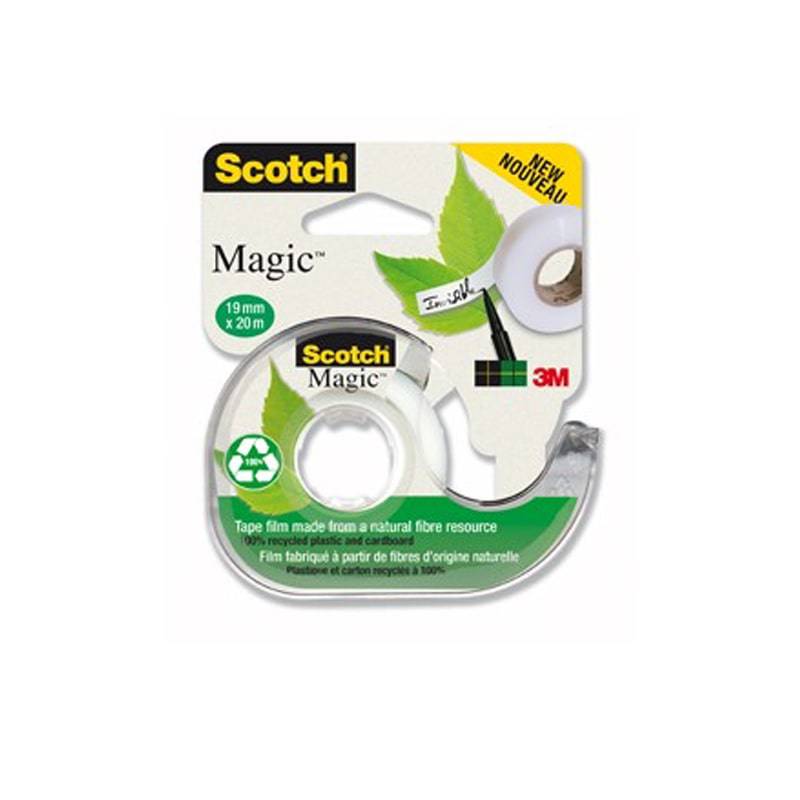 Scotch 3M Magic tape i dispenser, 19 mm x 20 m - Miljøvennlig