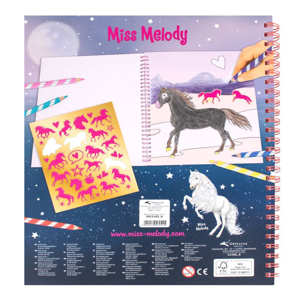 Miss Melody Fargebook/Aktivitetsbok ‑ Hestetema 