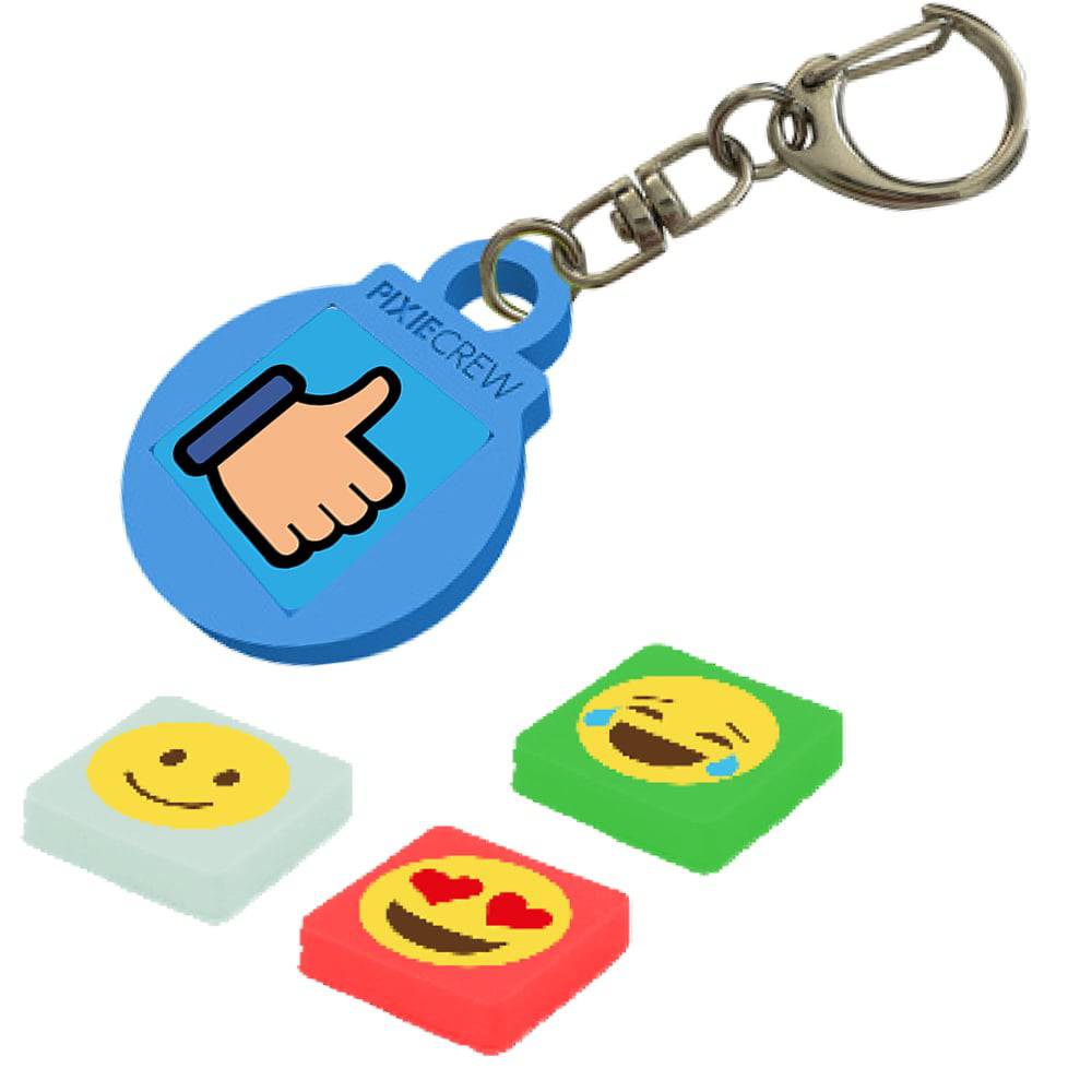 PIXIE CREW Nøkkelring med emojis ‑ Blå