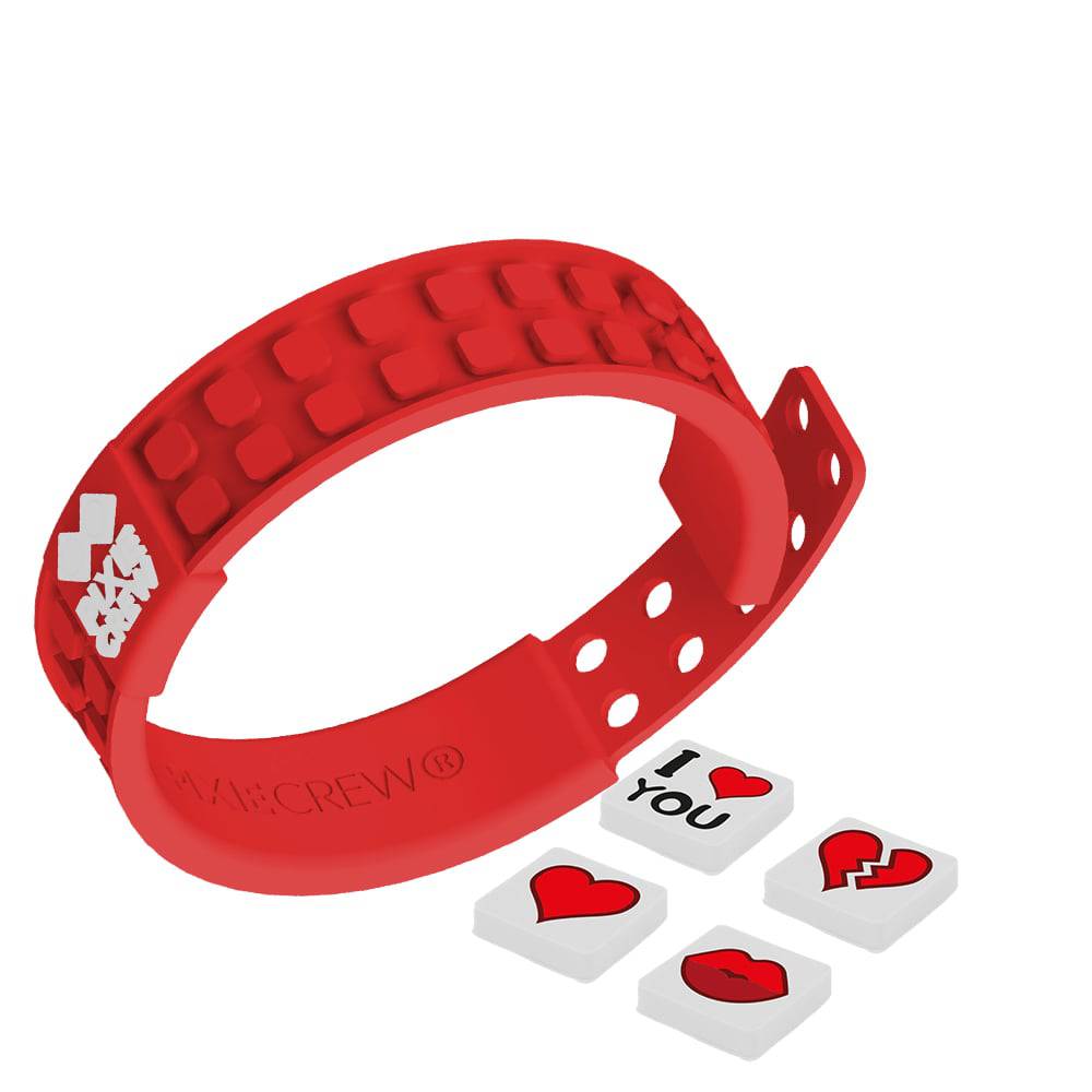 PIXIE CREW Armbånd med emoji ‑ Rødt