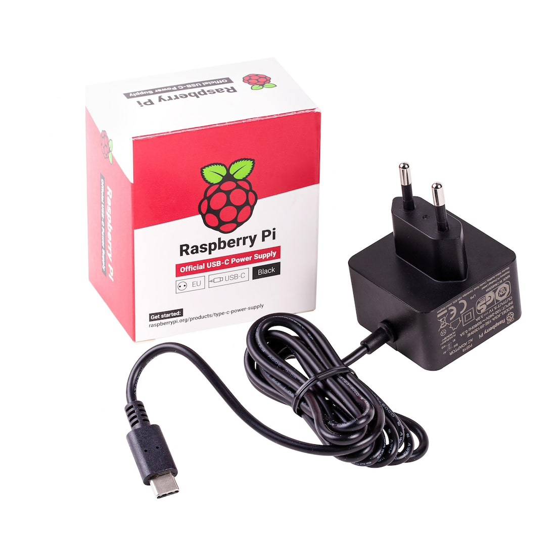 Raspberry Pi 4 Strømforsyning ‑ USB‑C Sort