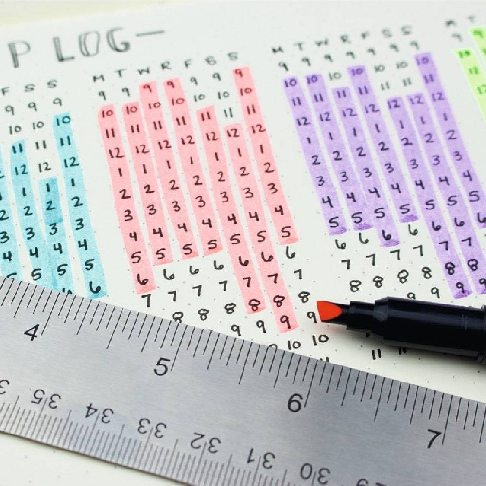 Tombow Mono Edge Markeringspenn med dobbel tupp ‑ pakke med 6  