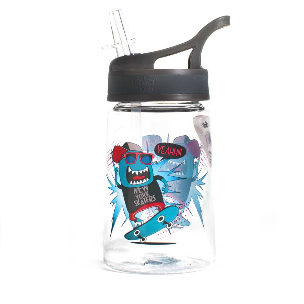 Tinka drikkeflaske ‑ Blank med skatende hai 350ml  