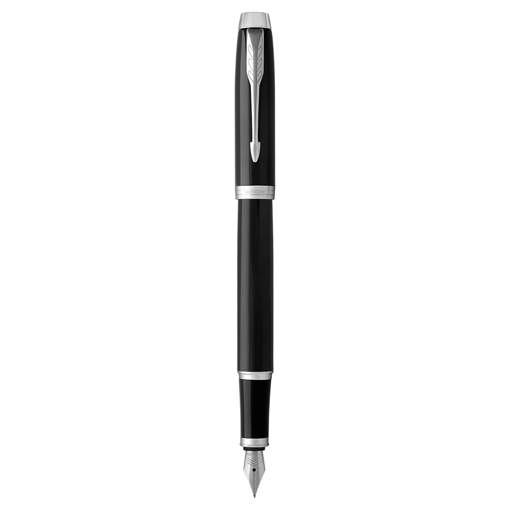 Parker Fyllepenn ‑ Sort design m/ sølvetaljer ‑ Blått blekk med gaveeske