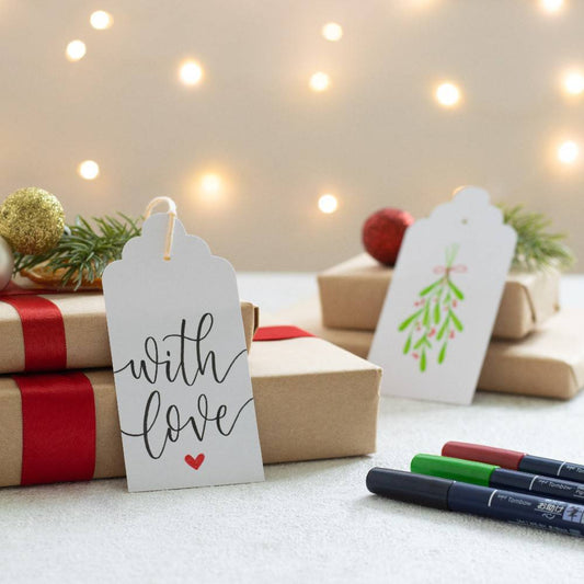 Tombow Santa's Little Helper ‑ Pakkelappsett med merkelapper, penner mm.  