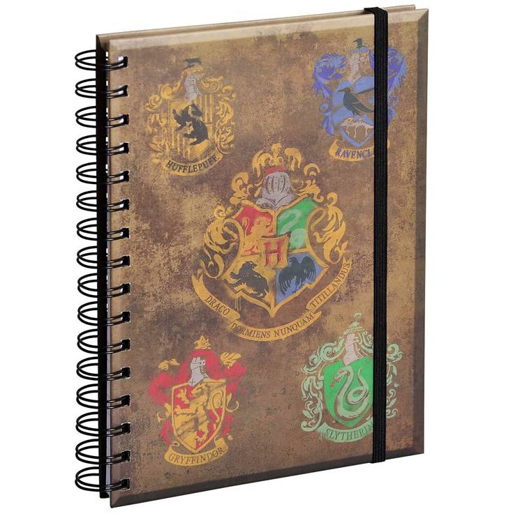 Harry Potter ‑ Hogwarts og de 4 hus Notatbok ‑ A5 Premium