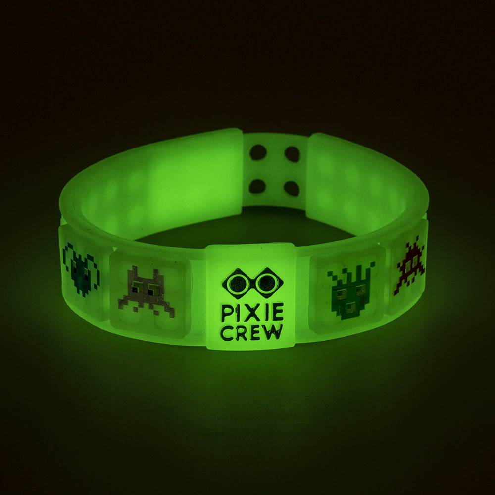 PIXIE CREW Armbånd med monster og Pixler ‑ Hvit/Glow in the dark