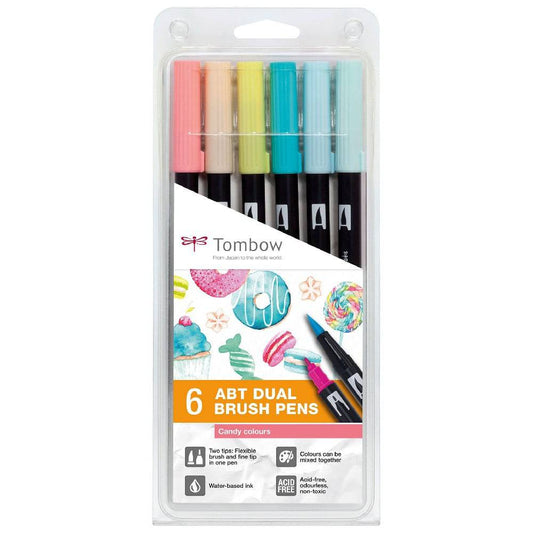 Tombow ABT Dual Brush ‑ 6 Candy farger  