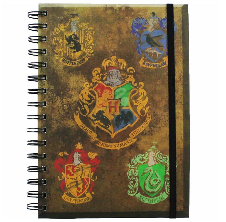 Harry Potter ‑ Hogwarts og de 4 hus Notatbok ‑ A5 Premium