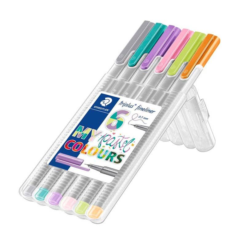 Staedtler Fineline Triplus tusjer 0,3 tupp 6 stk ‑ Pastellfarger