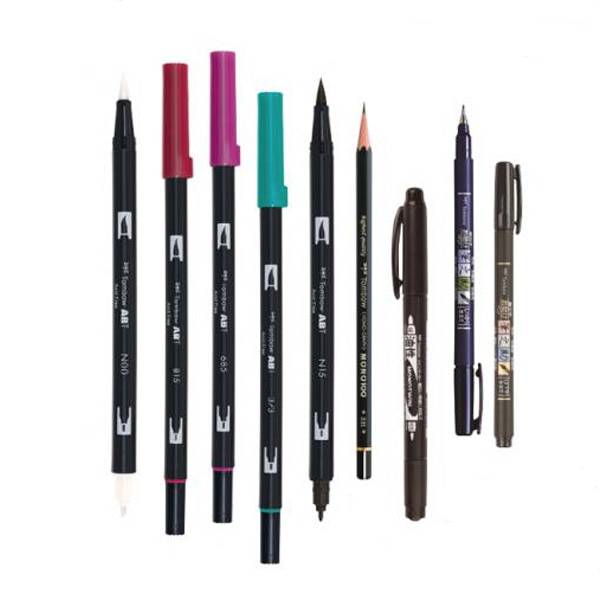 Tombow Skrivesett - Kalligrafi startpakke - 10 deler