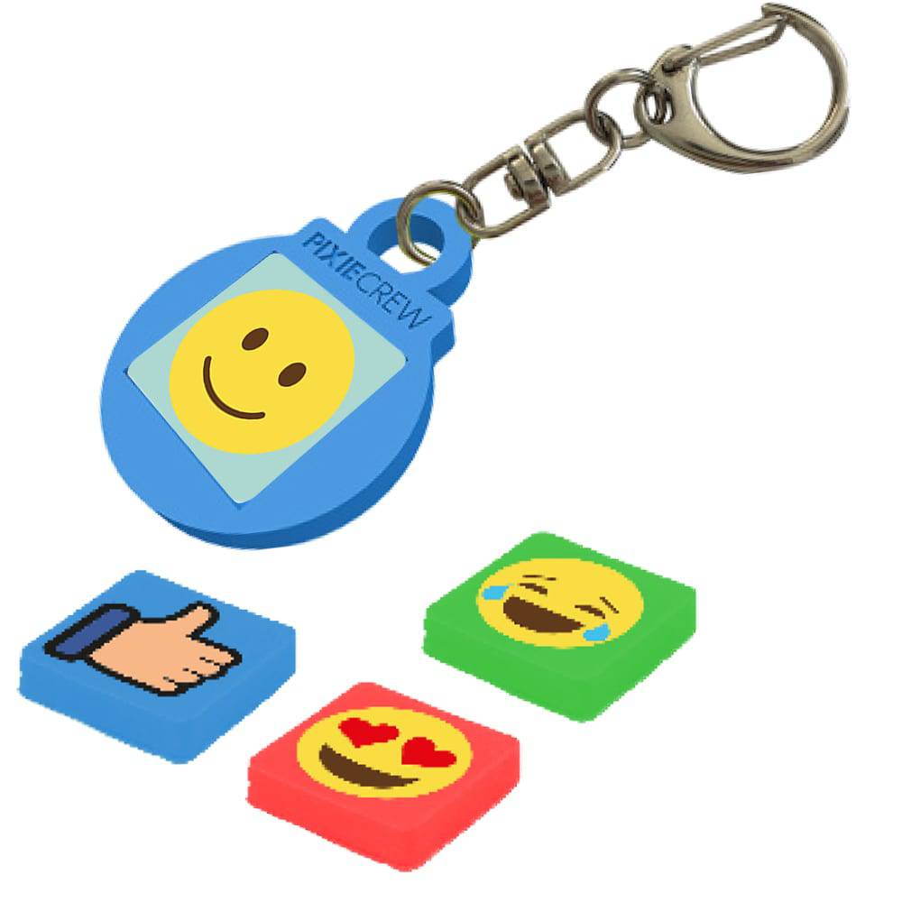 PIXIE CREW Nøkkelring med emojis ‑ Blå