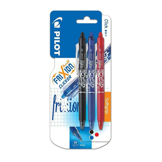 Pilot Frixion Clicker Viskbare penner 3 stk.