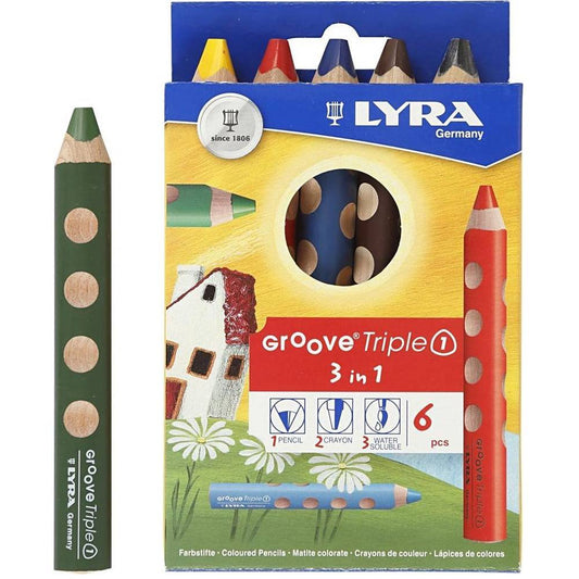 Lyra Groove Store Fargeblyanter ‑ Sett med 6 stk