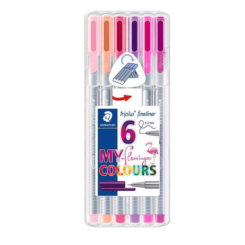 Staedtler Triplus Fineliner tusjer 0,3 tupp 6 stk ‑ Flamingofarger 