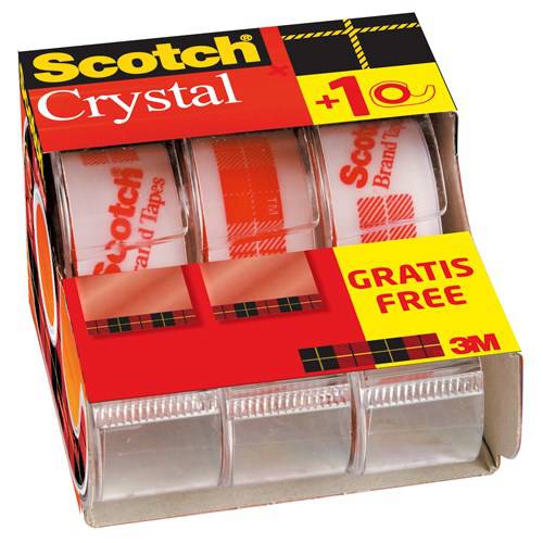 Scotch 3M Crystal Tape V‑Pack 3‑pakning