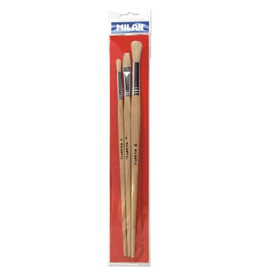 Milan Penselsett - Serie 512 ‑ 3 ulike størrelser for olje/akryl