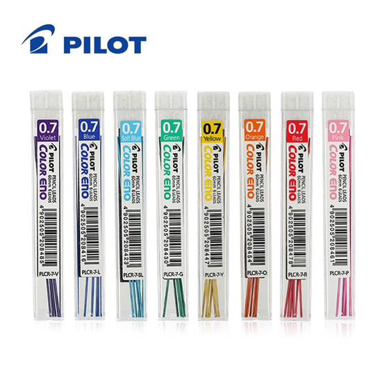 Pilot farget bly til Trykkeblyant 0,7mm HB 6 stk pr pakke ‑ Lyseblå 