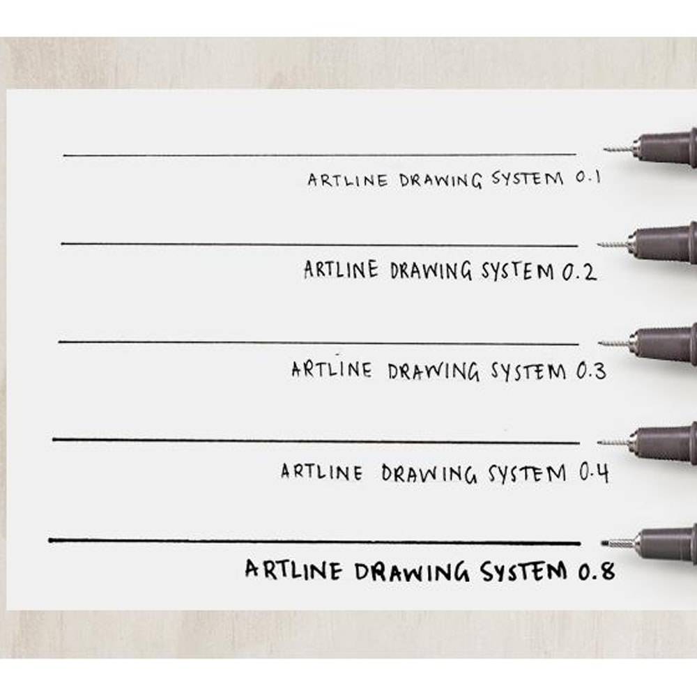 Artline 200 Fine Fineliner - Sort 0.4 tupp 