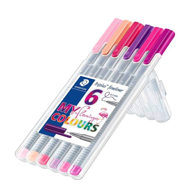 Staedtler Triplus Fineliner tusjer 0,3 tupp 6 stk ‑ Flamingofarger 