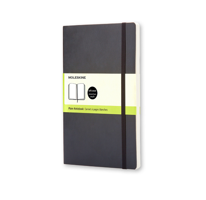 Moleskine Soft Large Plain Notatbok - Sort