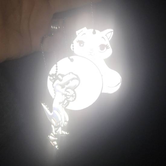 Tinka refleks til skolesekken ‑ Rosa katt med ekstra sterkt lys 