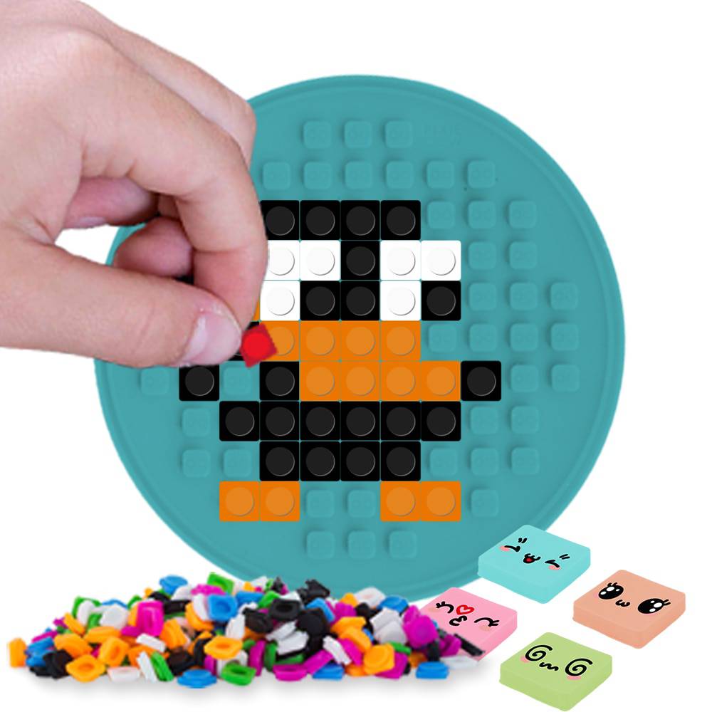 PIXIE CREW Mosaikkpanel med tape ‑ Turkis sirkel