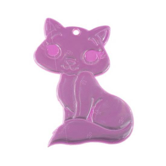 Tinka refleks til skolesekken ‑ Rosa katt med ekstra sterkt lys 