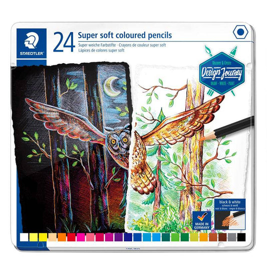 Staedtler 24 Supersoft fargeblyanter i metallskrin