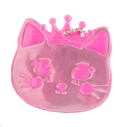 Tinka refleks til skolesekken ‑ Rosa prinsessekatt med ekstra sterkt lys 