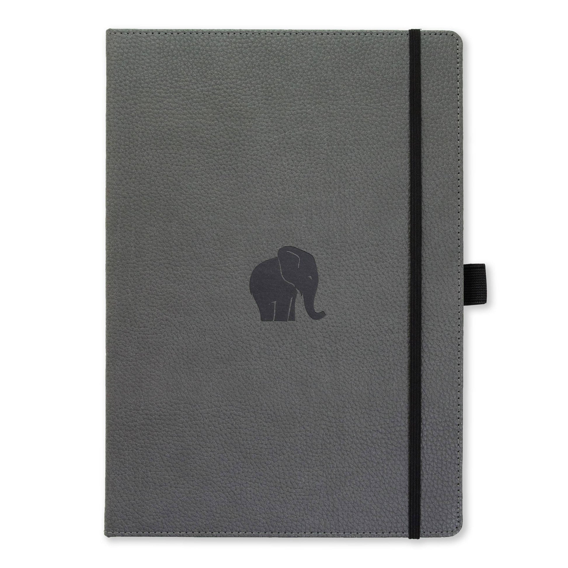 Dingbats* Wildlife A4+ Grey Elephant Notatbok ‑ Dotted