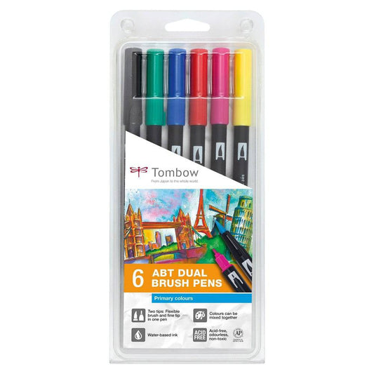 Tombow ABT Dual Brush ‑ 6 Primær farger 