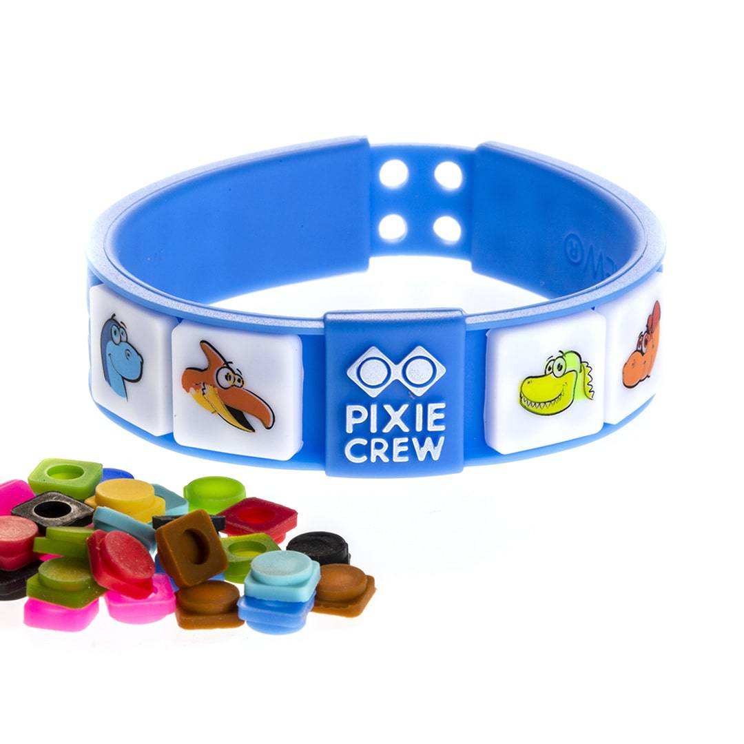PIXIE CREW Armbånd med Dinosaurer og Pixler ‑ Blått