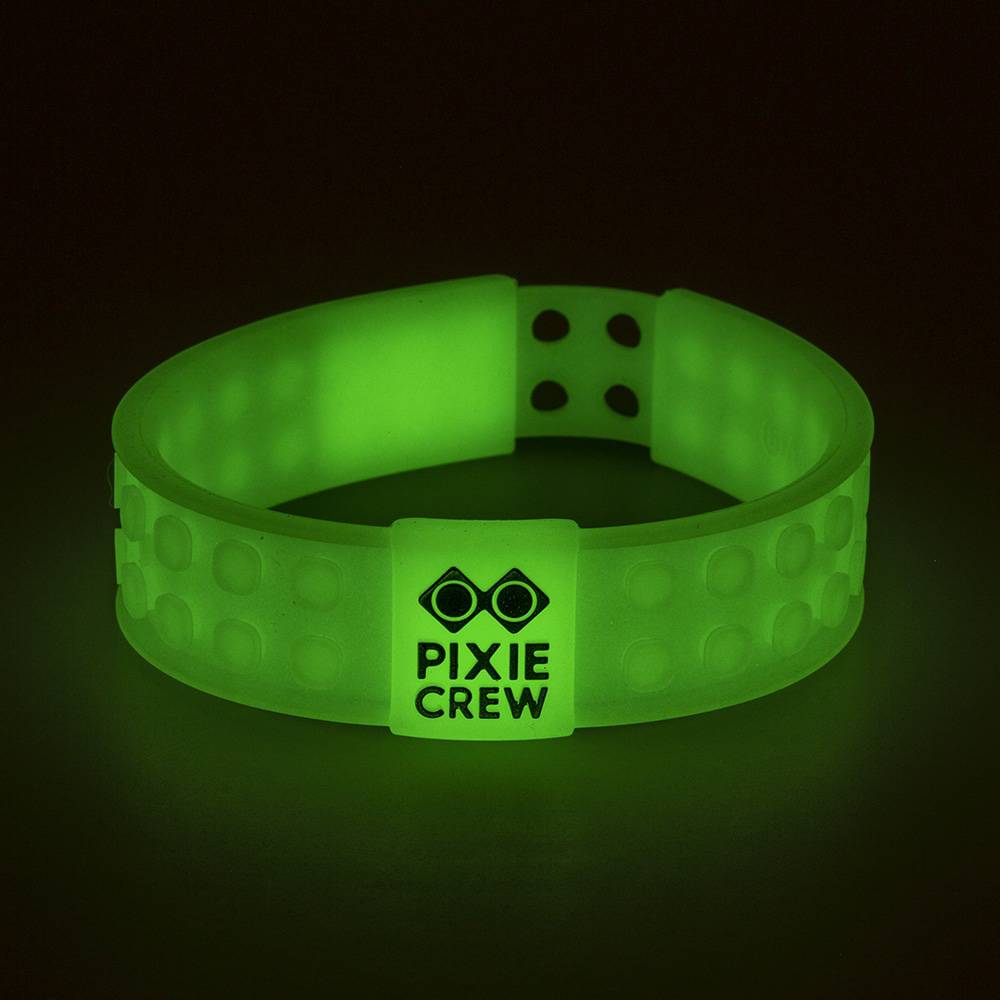 PIXIE CREW Armbånd med monster og Pixler ‑ Hvit/Glow in the dark